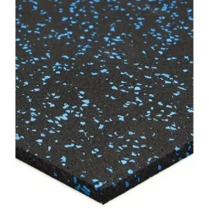 Loseta Recta Caucho Gimnasio 100x100x2cm grosor Negro y Azul