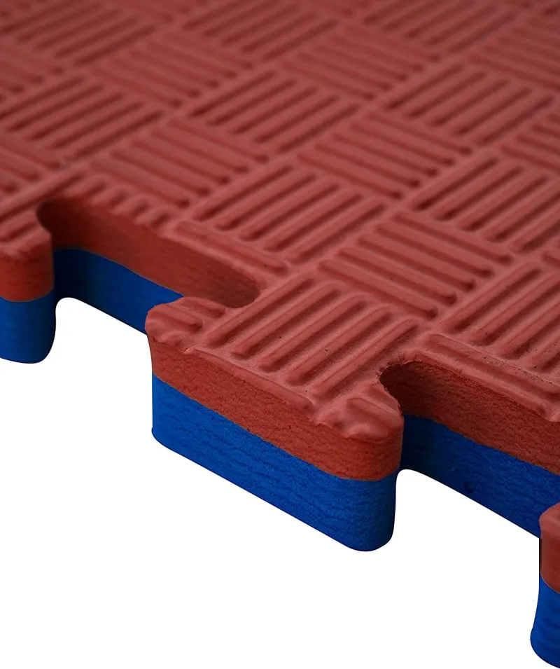 SET 10 Unidades de Tatami Profesional Puzzle 100x100x4 cm Azul y Rojo - Imagen 3
