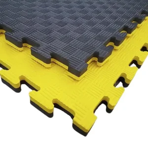 SET 30 Unidades de Tatami Profesional Puzzle 100x100x3 cm Negro y Amarillo
